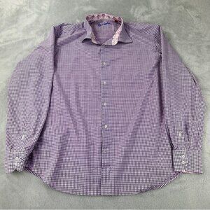 Robert Graham Long Sleeve Squared Pattern Dress Up Men’s Size 44 (XL)